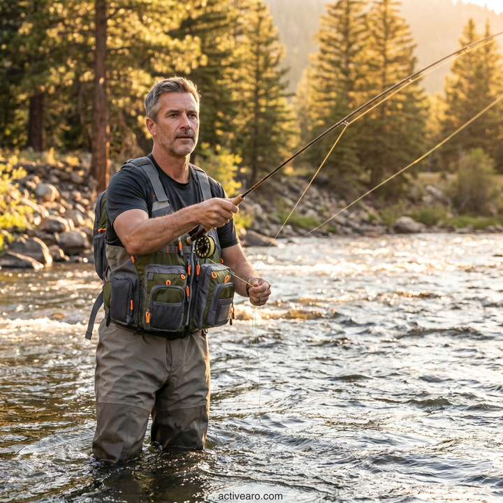 Men's Multi-Pocket Fishing Vest – Lightweight Sleeveless Vest for Fly Fishing