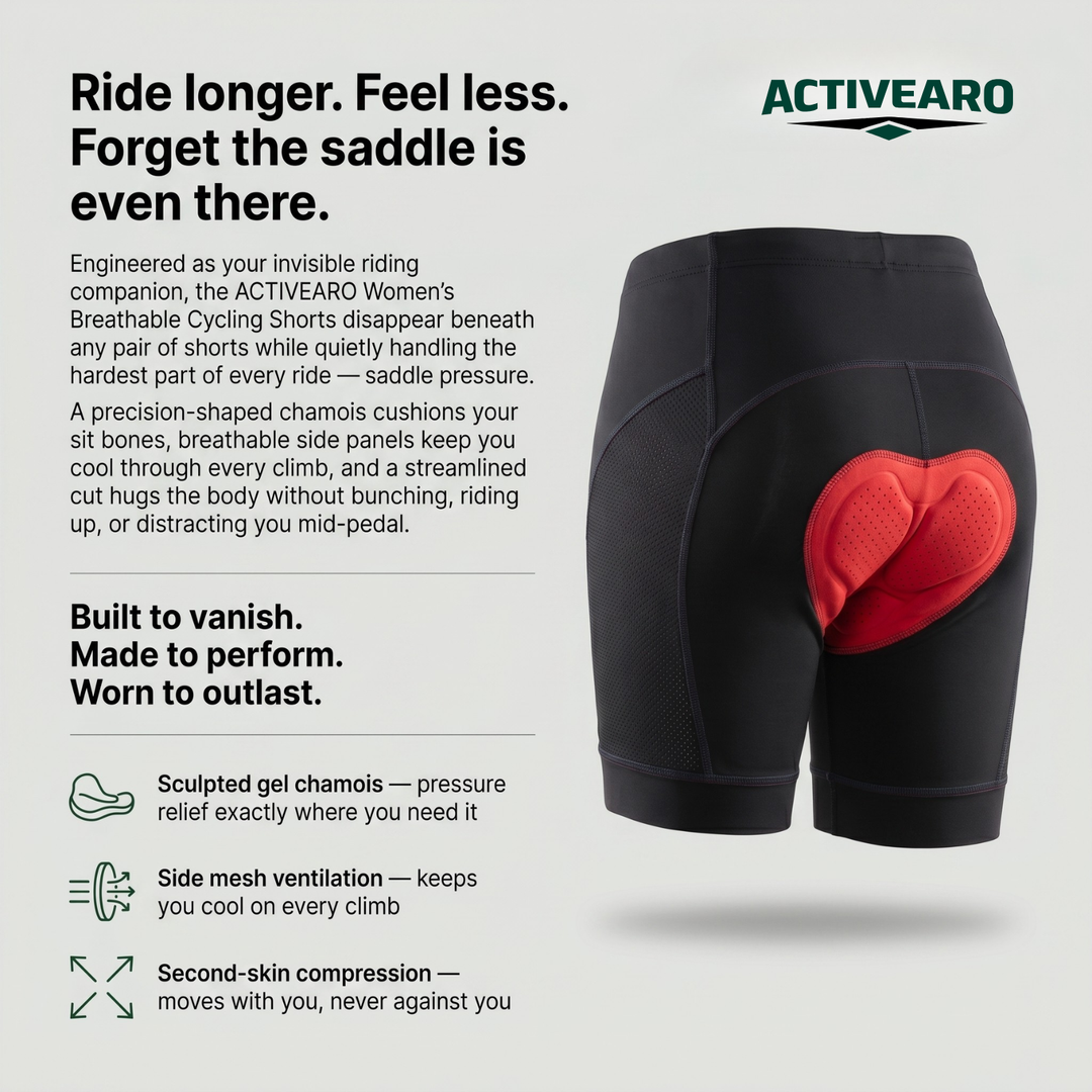 Women’s Breathable Cycling Shorts – Gel-Padded & Supportive Fit