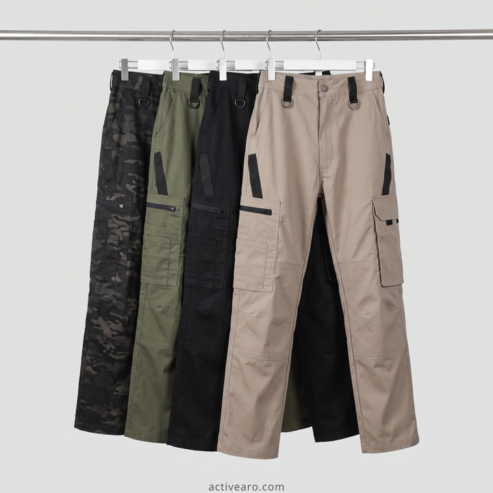 Men's Tactical Cargo Pants – Water-Resistant Polyester for Hunting and Fishing