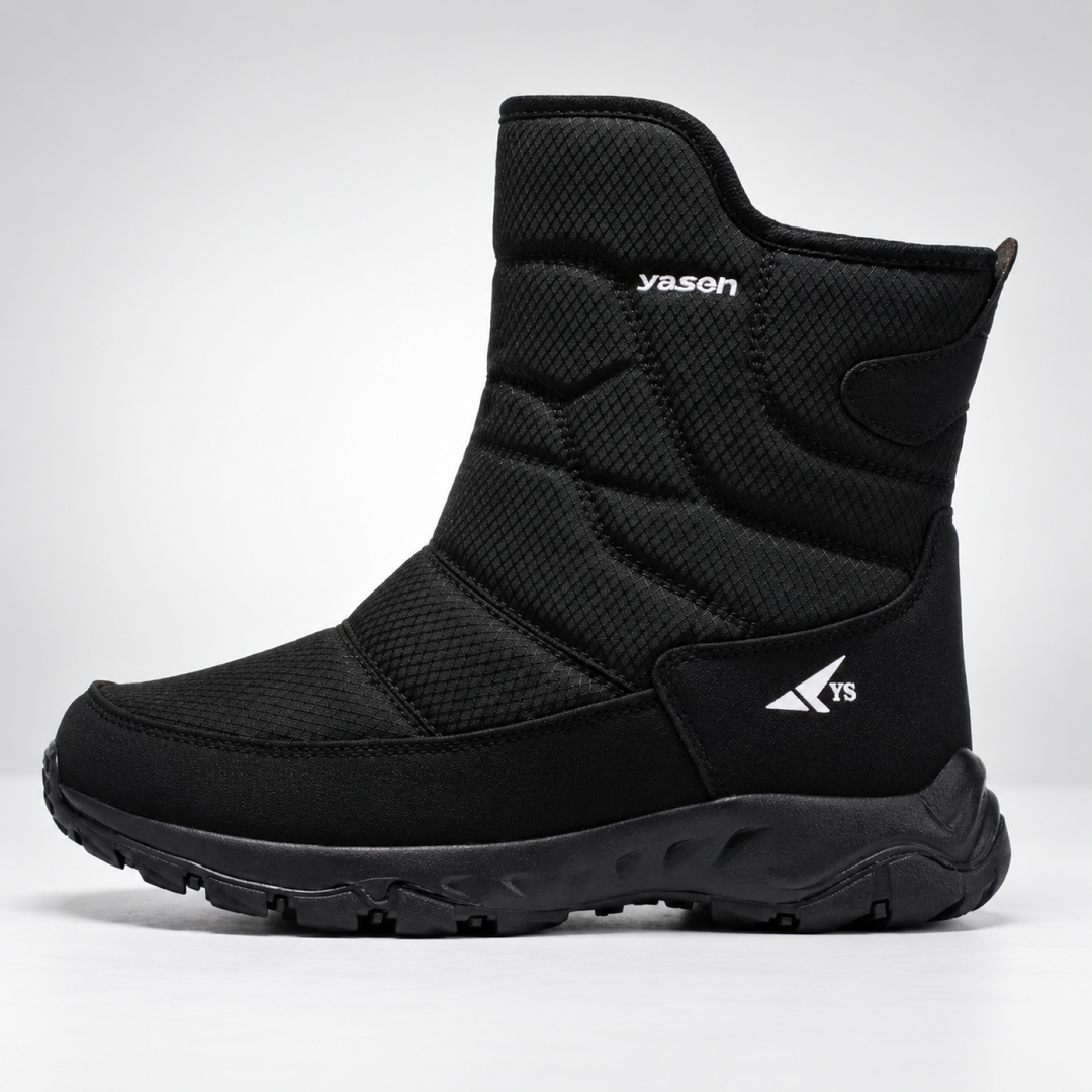 Men's winter boots in Black, side view