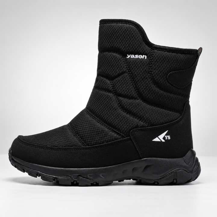 Men's winter boots in Black, side view
