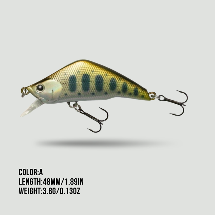Sinking Minnow Lures - 1.9in Hard Bait Treble Hooks for Bass and Pike