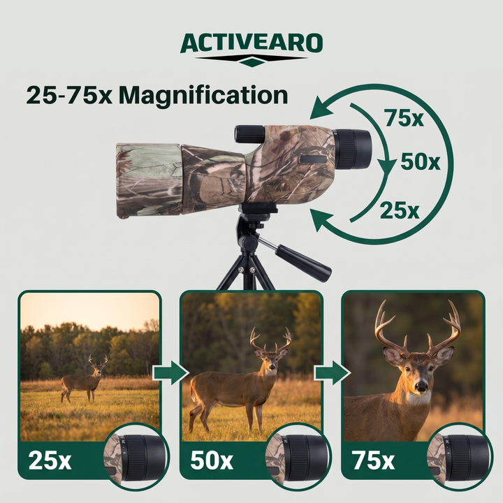 25-75x60 Spotting Scope with Tripod – Camouflage Optic