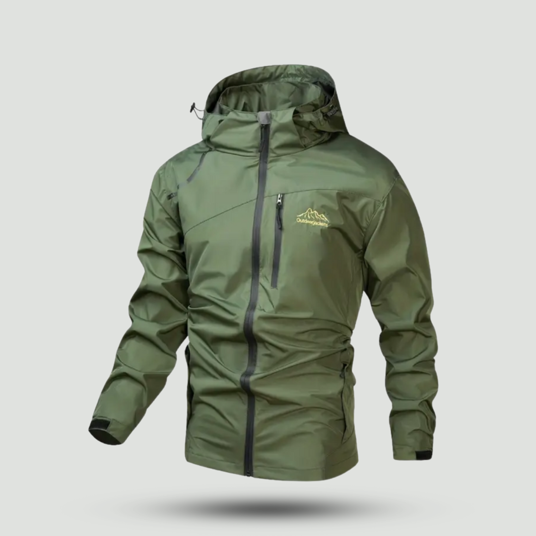 Men's Hooded Outdoor Jacket — Full-Zip Layering Shell