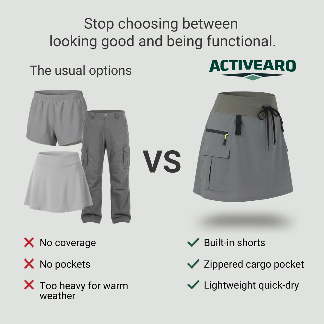 Women's Cargo Skort with Pockets – High-Waist Quick-Dry Skirt