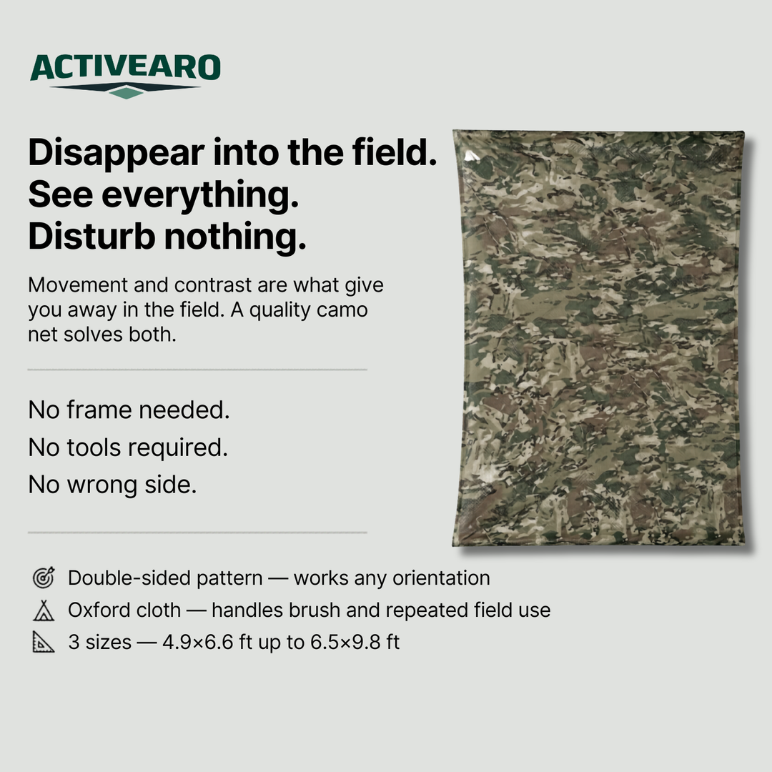 Double-Sided Camo Netting – Lightweight Oxford Cloth Hunting Blind and Photography Net