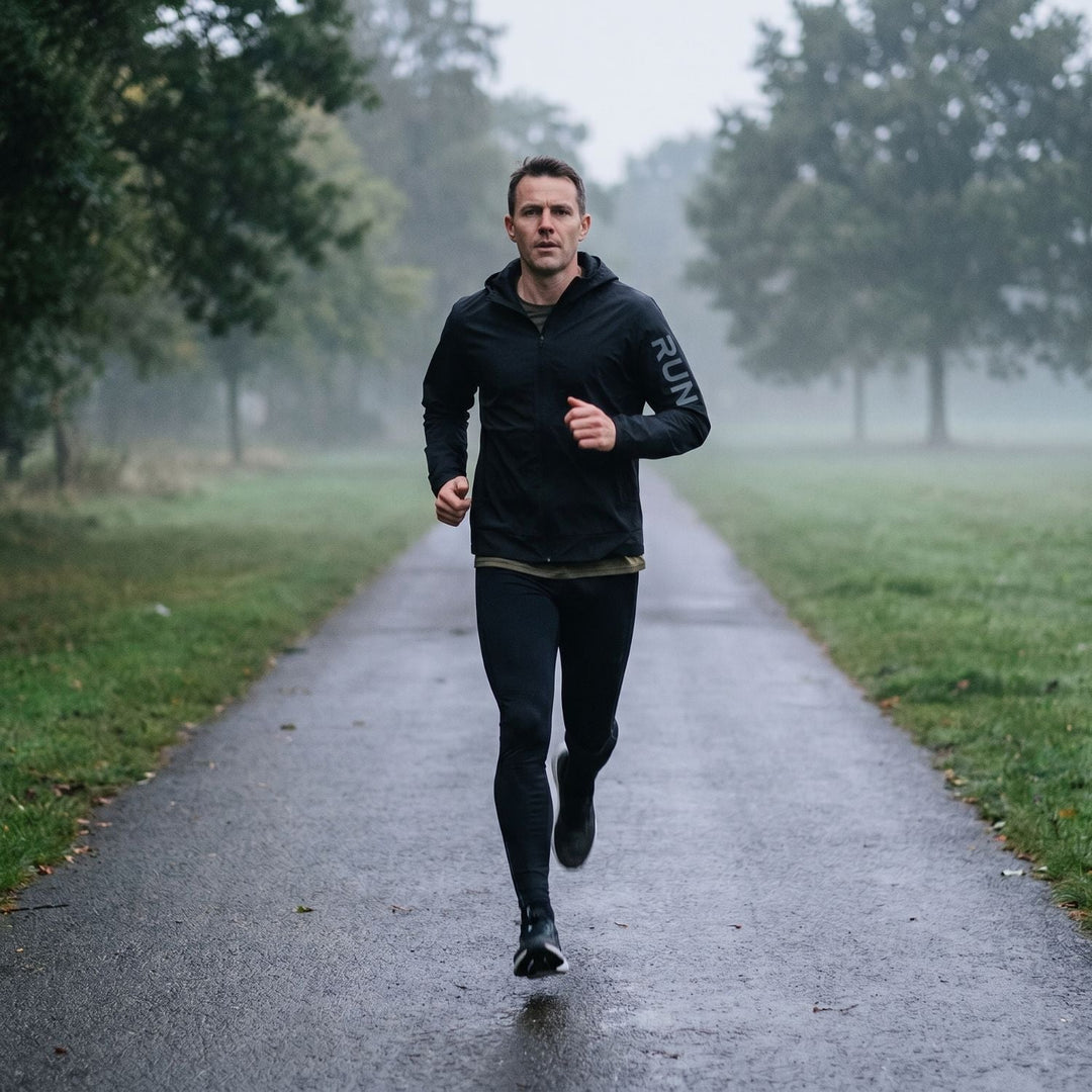 Men's Packable Running Jacket – Windproof Water-Resistant Shell for Outdoor Use