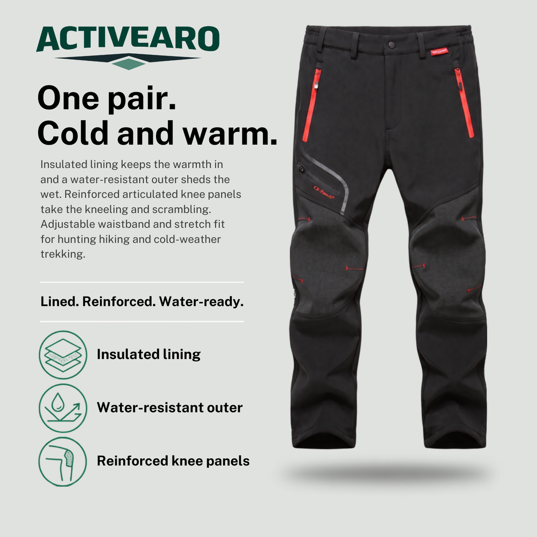 Mens Insulated Hiking Pants with Reinforced Knees for Hunting and Hiking