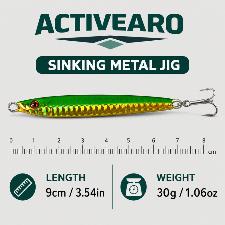 5-Piece Metal Casting Jig Lures – Glow Sinking Baits