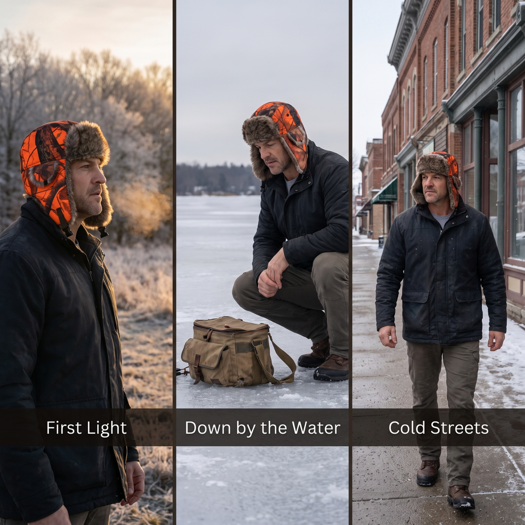 Camouflage Fleece Winter Hat – Warm Outdoor Headwear