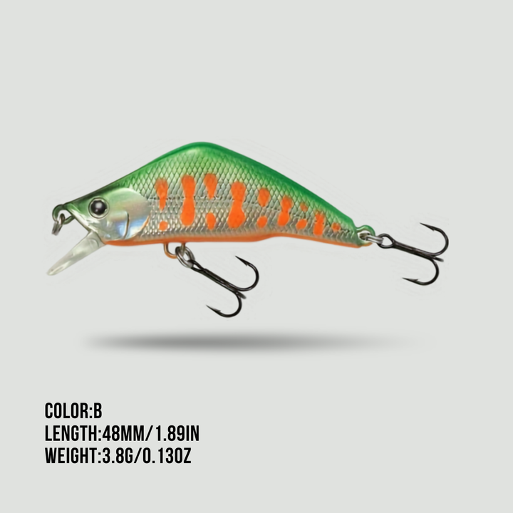 Sinking Minnow Lures - 1.9in Hard Bait Treble Hooks for Bass and Pike