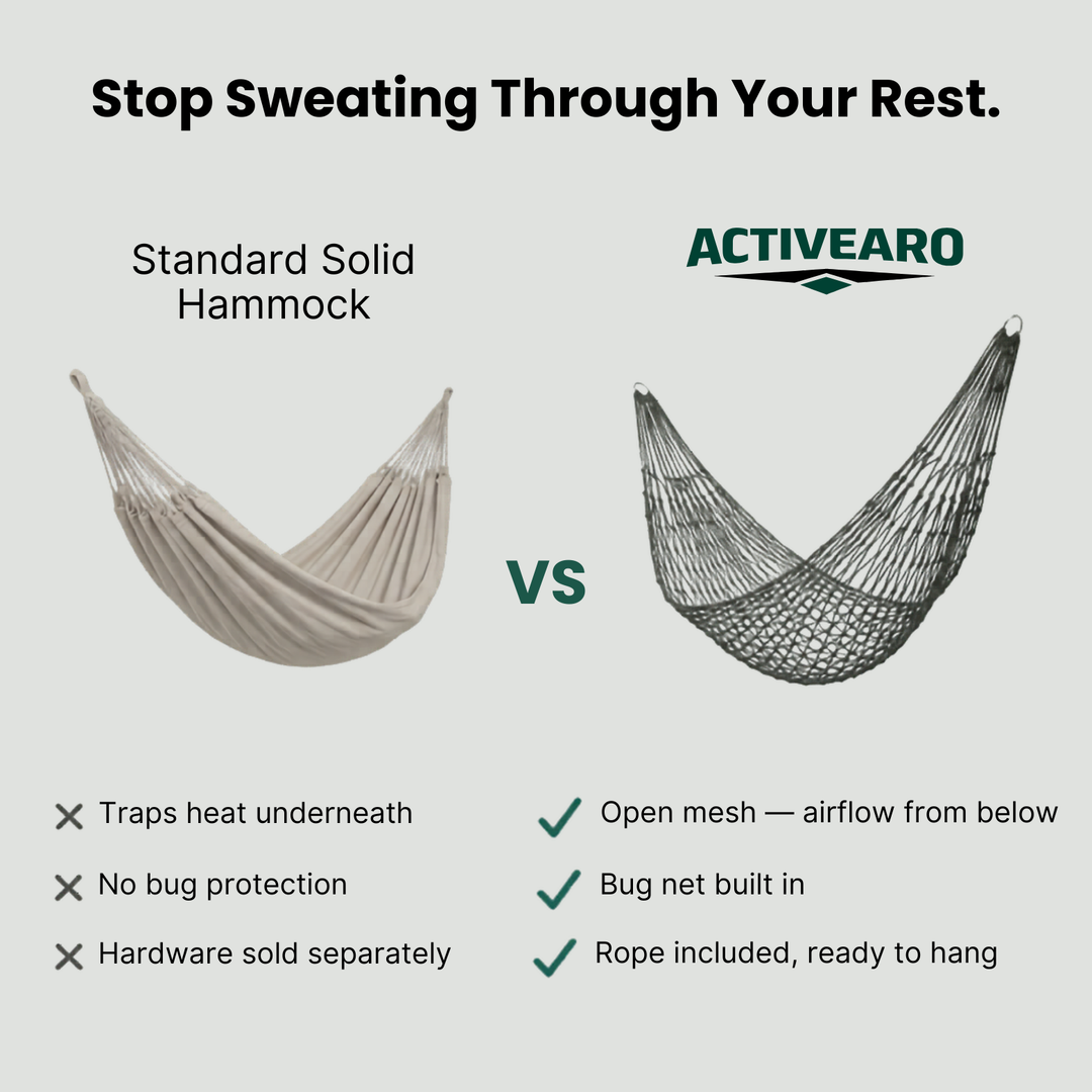 Mesh Nylon Hammock - Lightweight for Camping Garden and Backyard