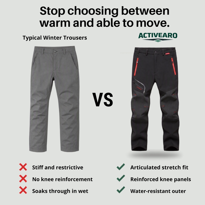 Mens Insulated Hiking Pants with Reinforced Knees for Hunting and Hiking