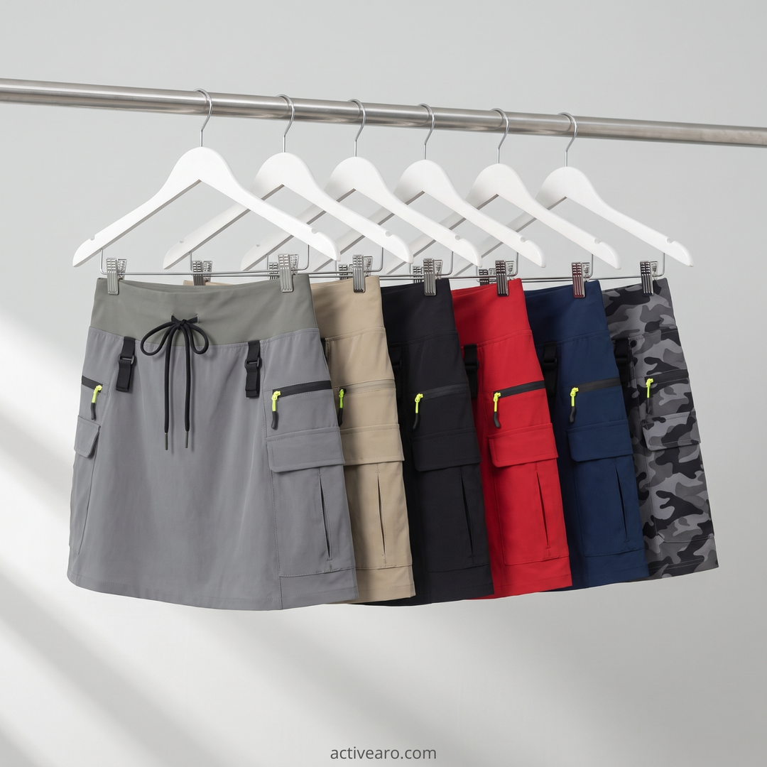 Women's Cargo Skort with Pockets – High-Waist Quick-Dry Skirt
