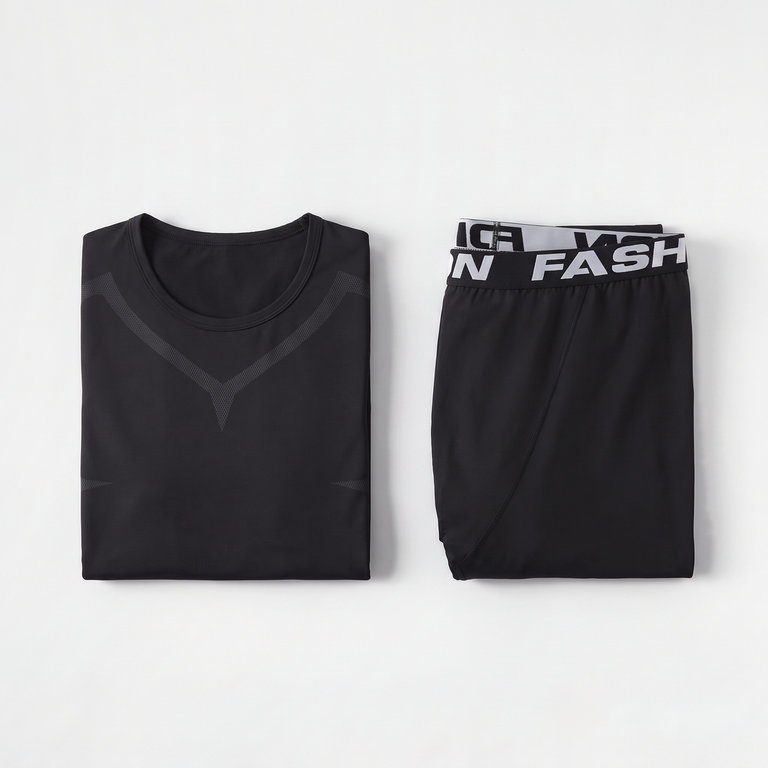 One set: the long sleeve top and the leggings folded side by side