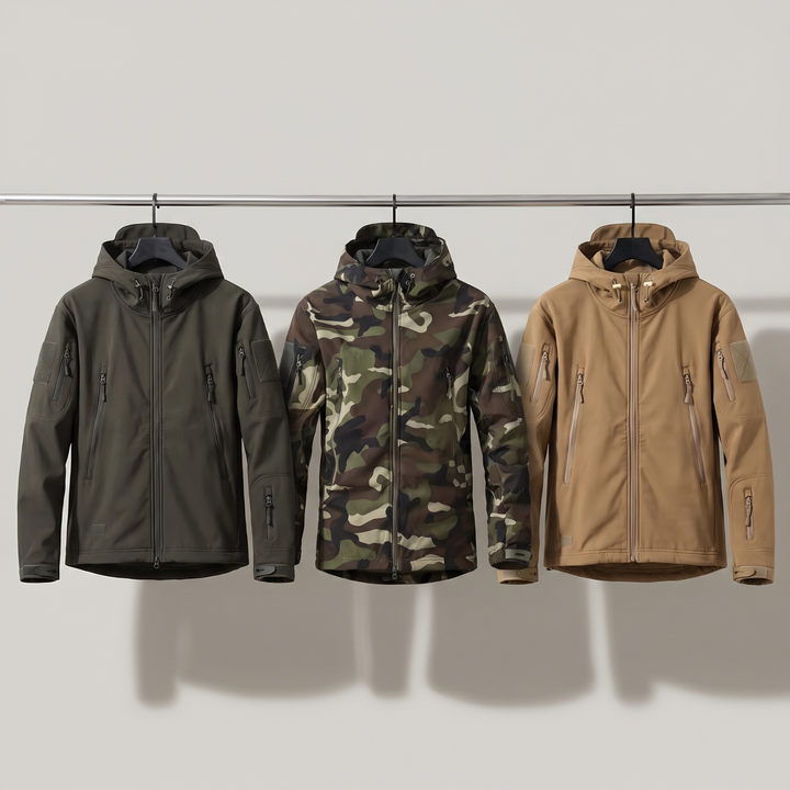 Men’s Hooded Outdoor Sports Jacket – Solid Color with Zipper Closure