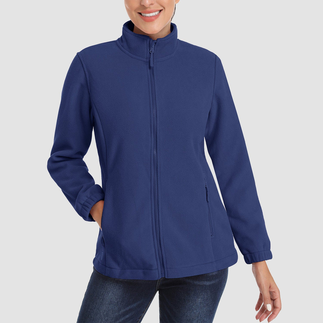 Women's fleece jacket in Royal Blue, front view