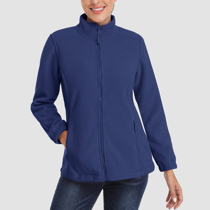 Women's fleece jacket in Royal Blue, front view