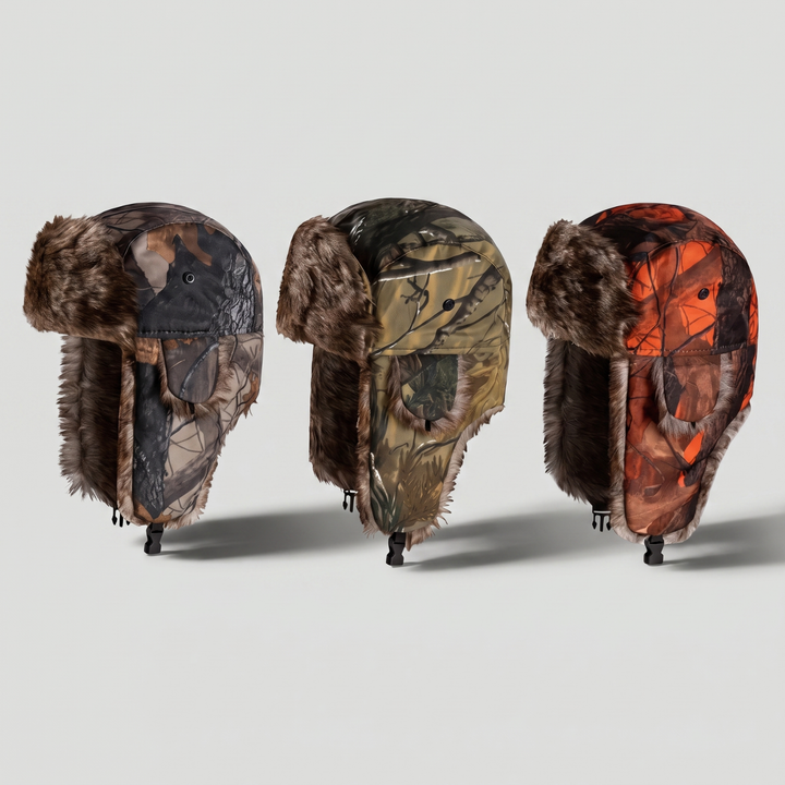 Camouflage Fleece Winter Hat – Warm Outdoor Headwear