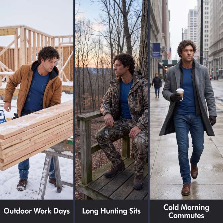 Thermal set for outdoor work hunting and commuting
