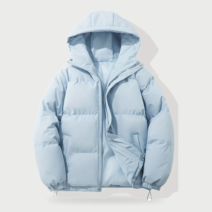 Women's quilted puffer jacket in Light Blue