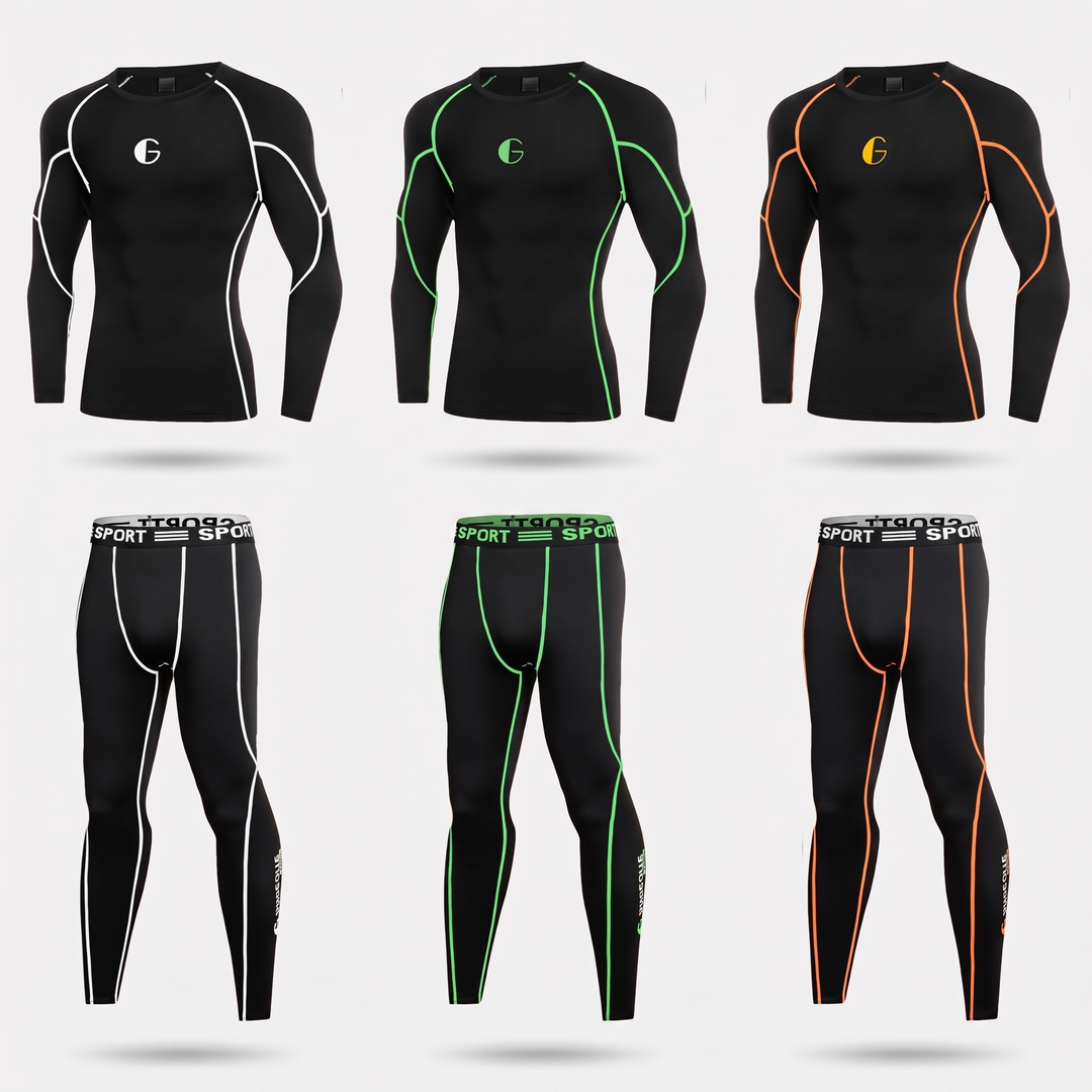 Base layer set in Black/White, Black/Green and Black/Orange