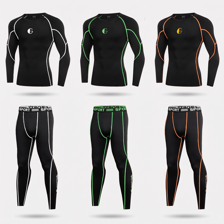 Base layer set in Black/White, Black/Green and Black/Orange