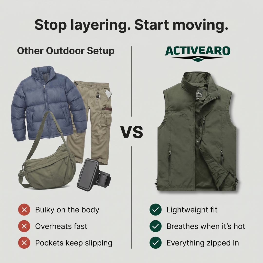 Lightweight Breathable Hiking Vest – Multi-Pocket Outdoor Layer