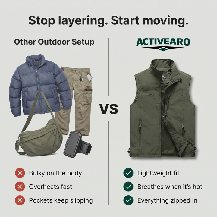 Lightweight Breathable Hiking Vest – Multi-Pocket Outdoor Layer