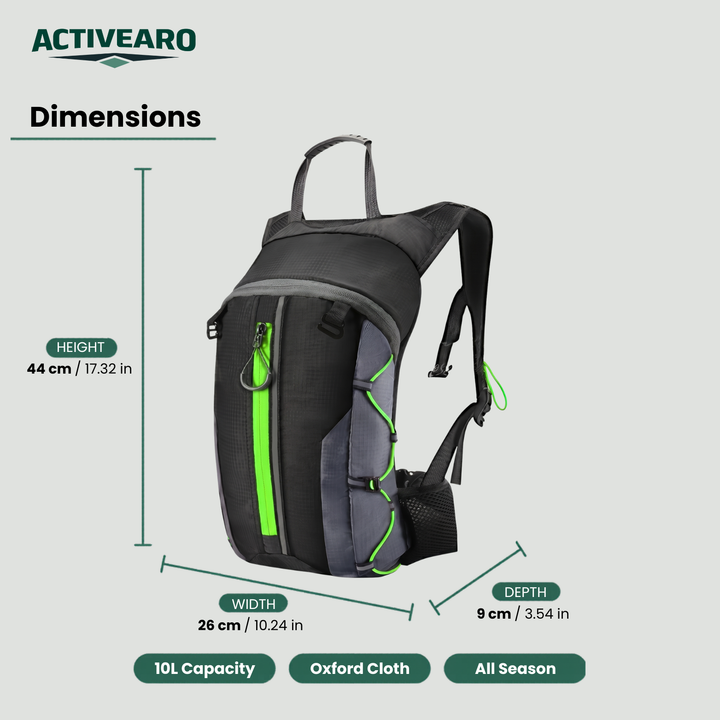 10L Lightweight Cycling Backpack – Oxford Cloth Bike Pack for Commuting and Mountain Biking