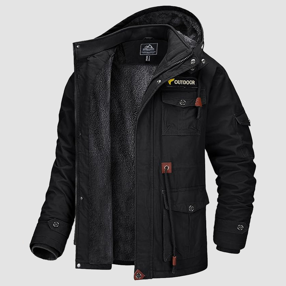 Men's field jacket in Black, front view