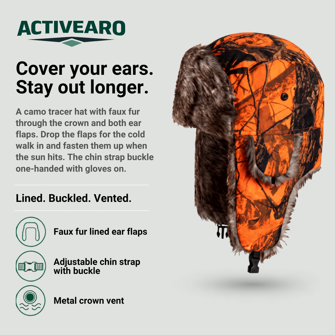 Camouflage Fleece Winter Hat – Warm Outdoor Headwear