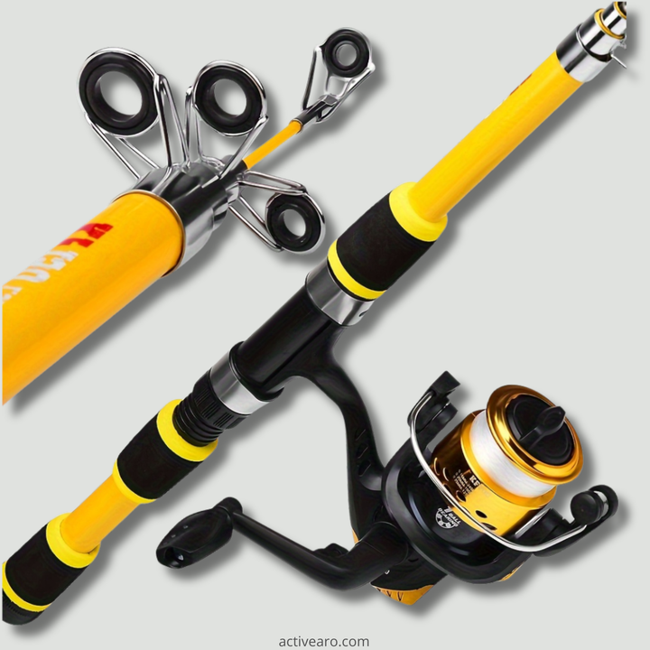 Telescopic Fishing Rod – 4.9ft and 5.6ft Fiberglass Baitcasting Pole for Lure Fishing