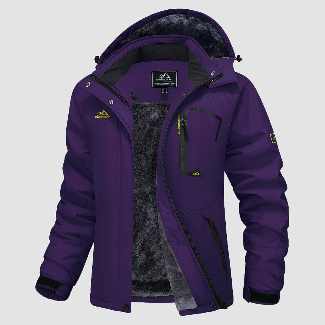 Women's winter jacket in Dark Purple, front view