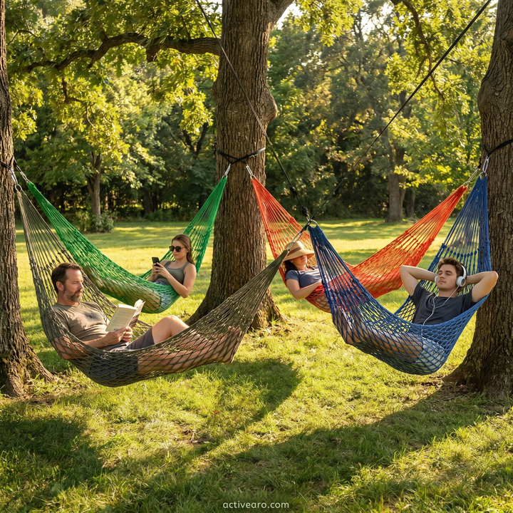 Mesh Nylon Hammock - Lightweight for Camping Garden and Backyard
