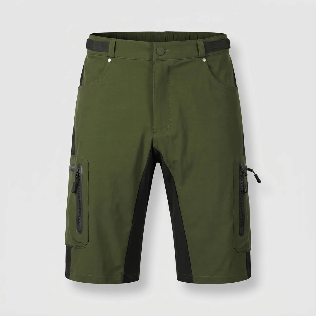 Men's MTB shorts in Olive Green, front view