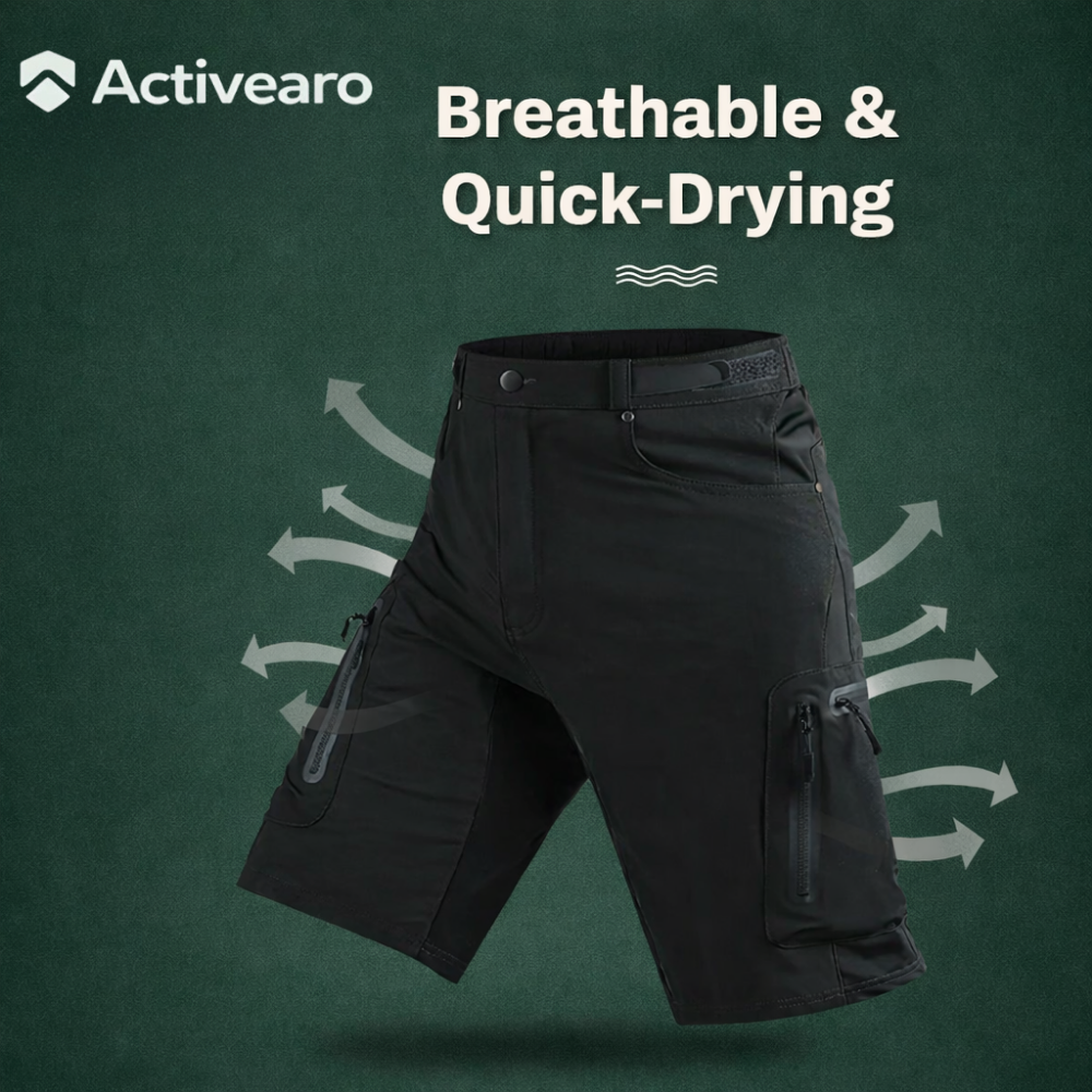 Men’s MTB Cargo Shorts – Durable Cycling Shorts with Zippered Pockets