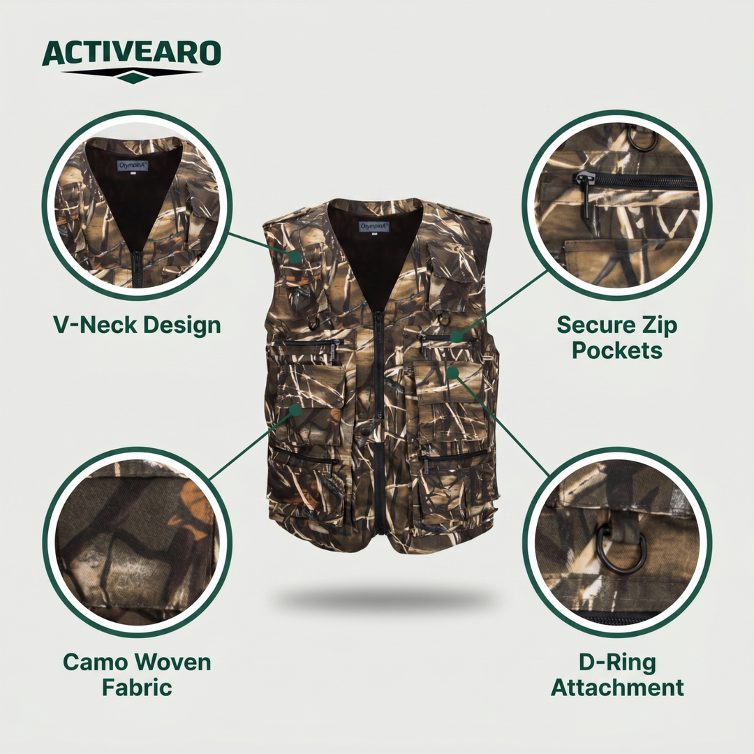 Men’s Camouflage Outdoor Vest – Multi Pocket Utility Design