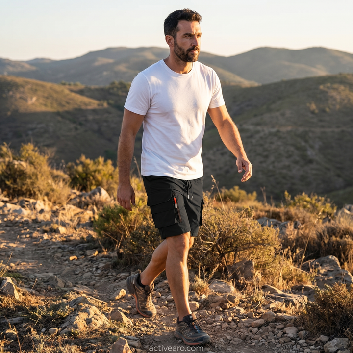 Men’s Lightweight Cargo Shorts with Zip Pockets – Outdoor Hiking Fit
