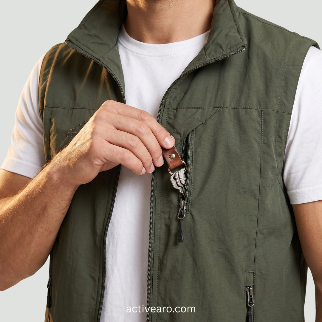 Lightweight Breathable Hiking Vest – Multi-Pocket Outdoor Layer