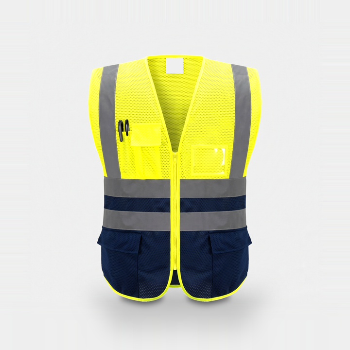Hi-vis safety vest in Hi-Vis Yellow Mesh, front view