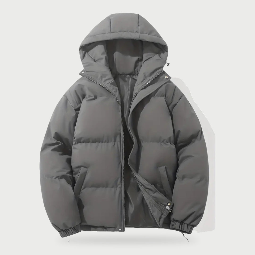 Women's quilted puffer jacket in Dark Gray