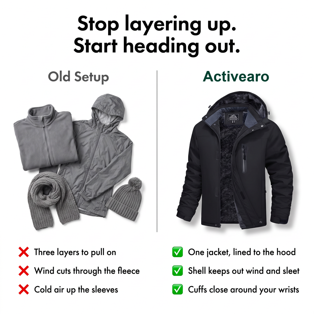 Comparison: three layers versus one fleece lined winter jacket