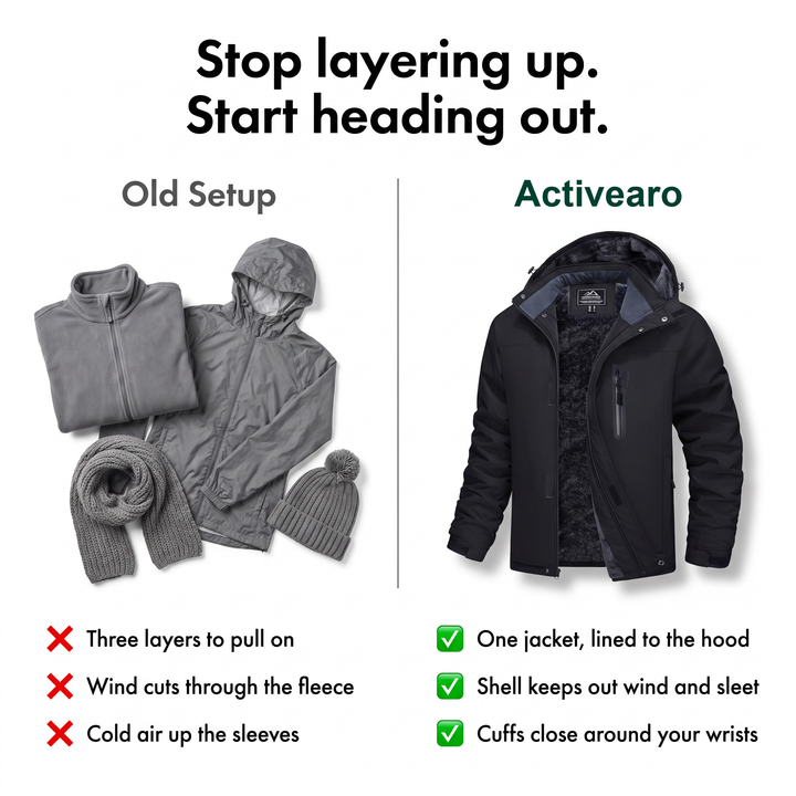 Comparison: three layers versus one fleece lined winter jacket