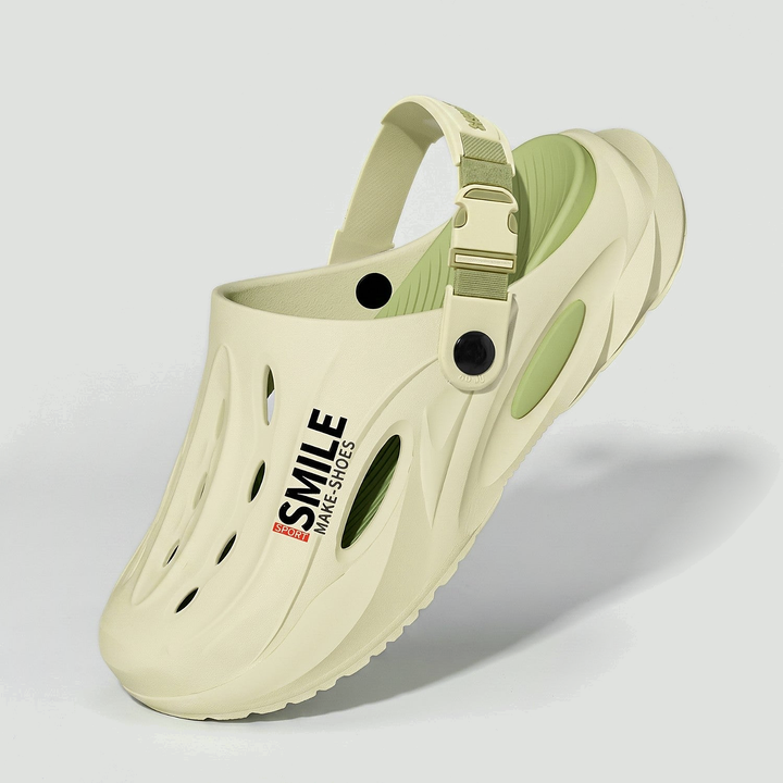 Men's EVA clog Mint Green side view with back strap up