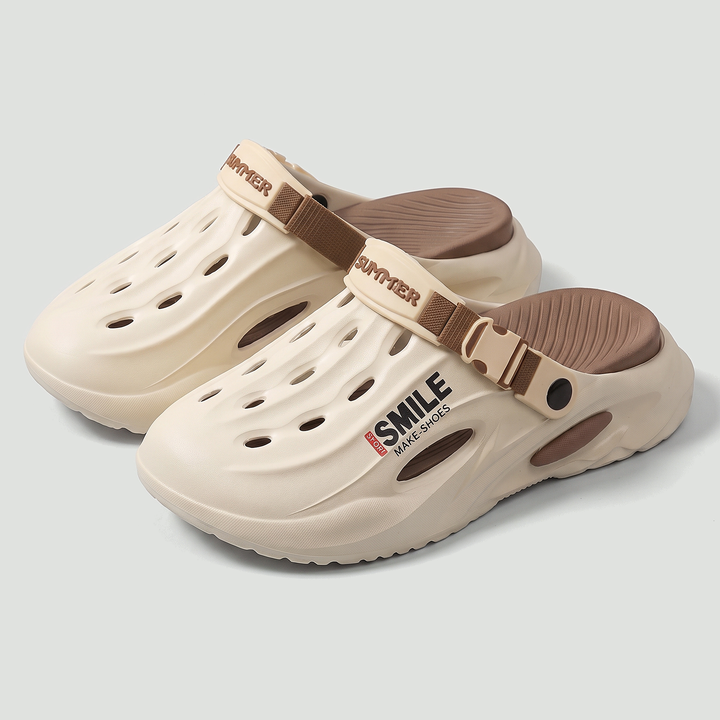 Men's EVA clogs Rice Brown pair, slide mode