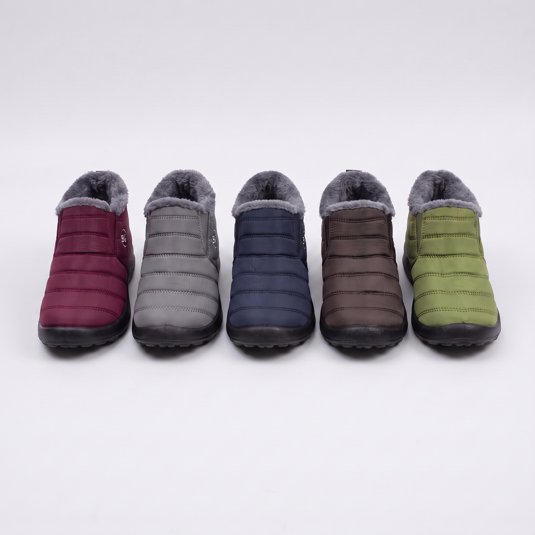 All five colors of the winter boot shown together