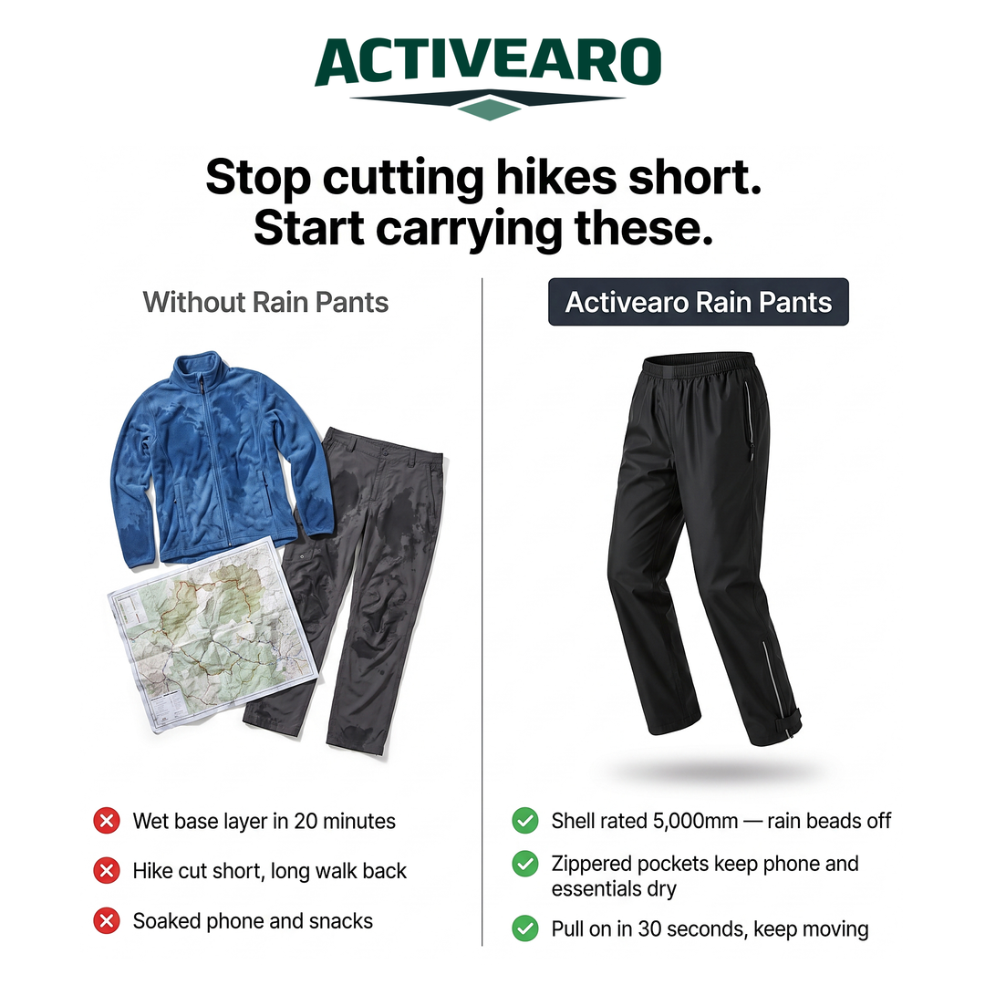 Without rain pants compared with Activearo rain pants