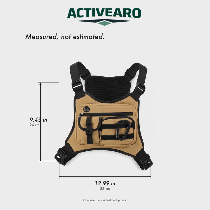 Activearo chest bag measured 9.45 x 12.99 in