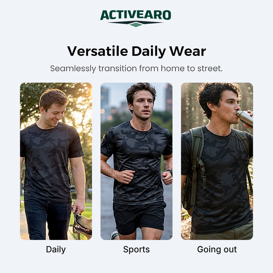 Men's Camo T-Shirt versatile daily wear - walking, running and going out